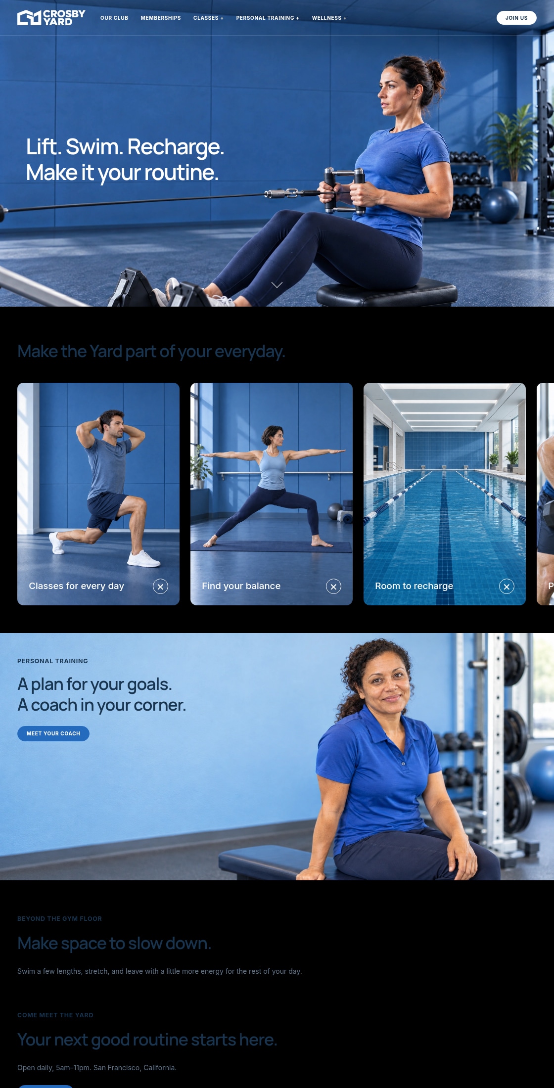 Crosby Yard Gym homepage
