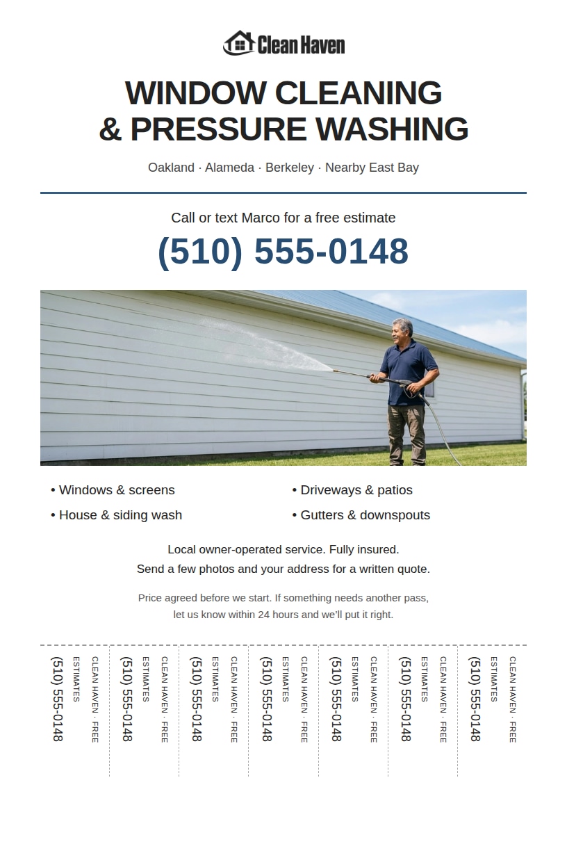 A cleaning service flyer written in Microsoft Word