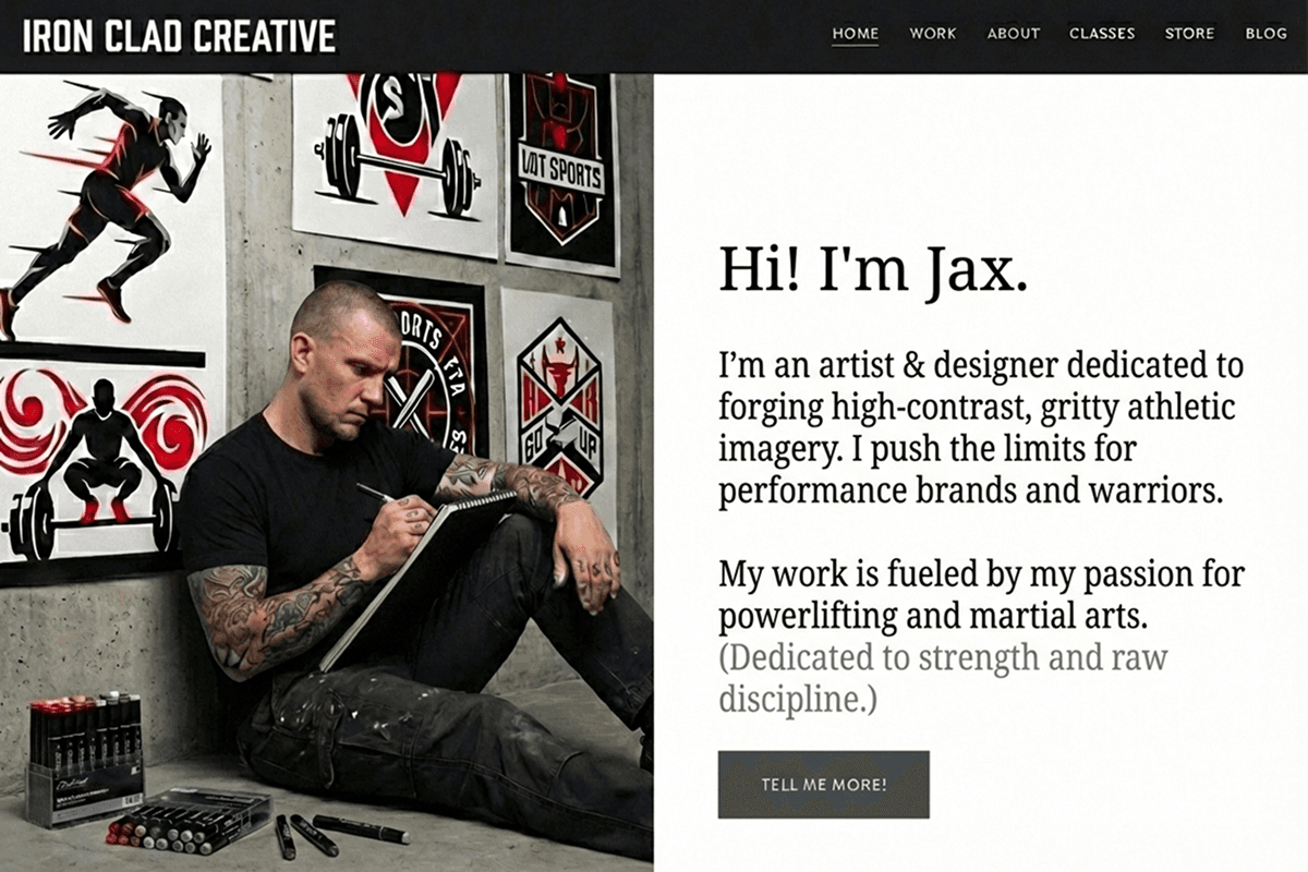 artist website builder example 2