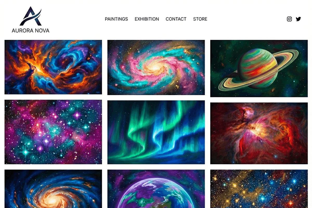 artist website builder example 3