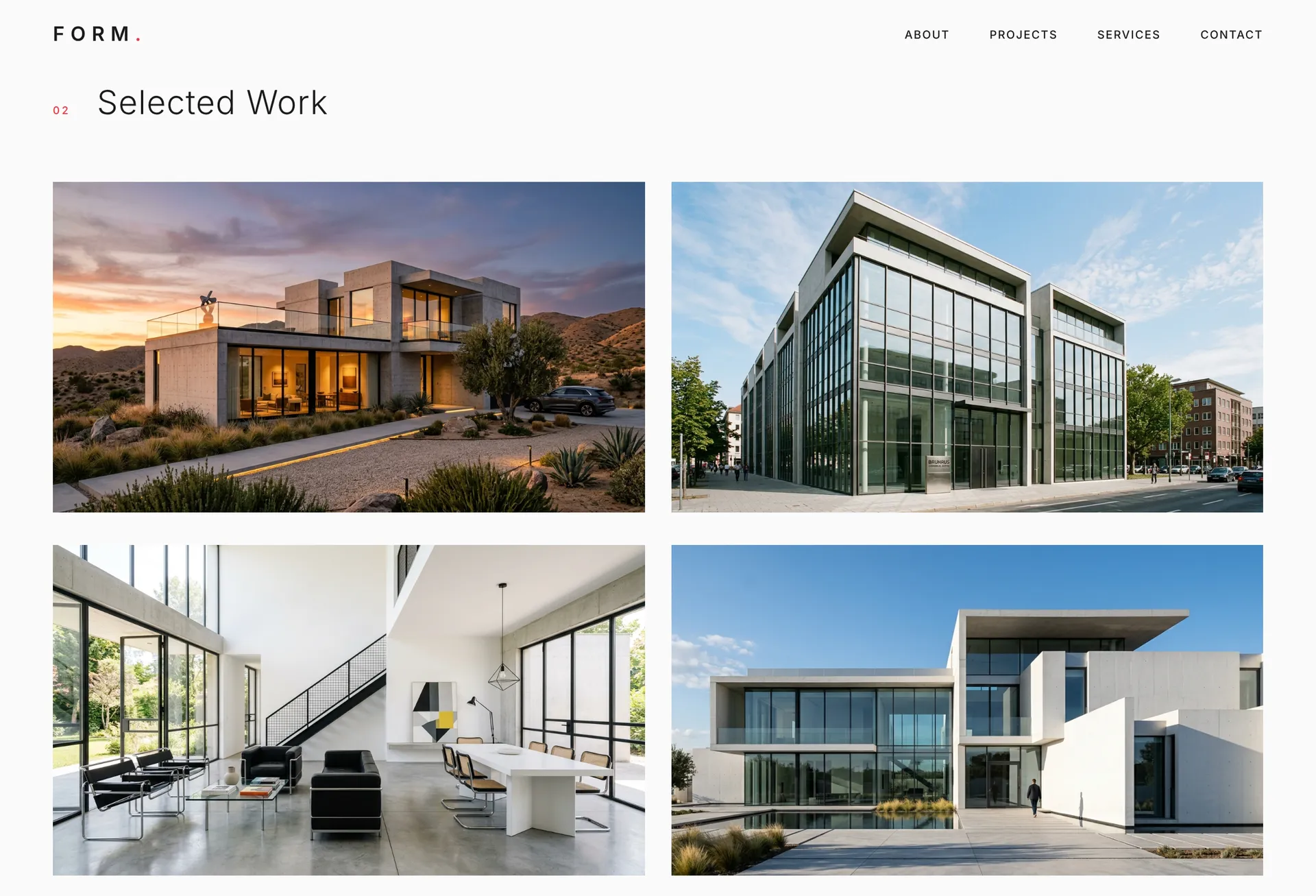 Featured work section made by Opus 4.5