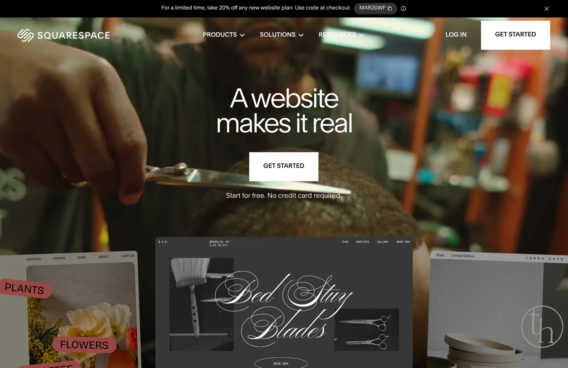 Criador de sites Squarespace