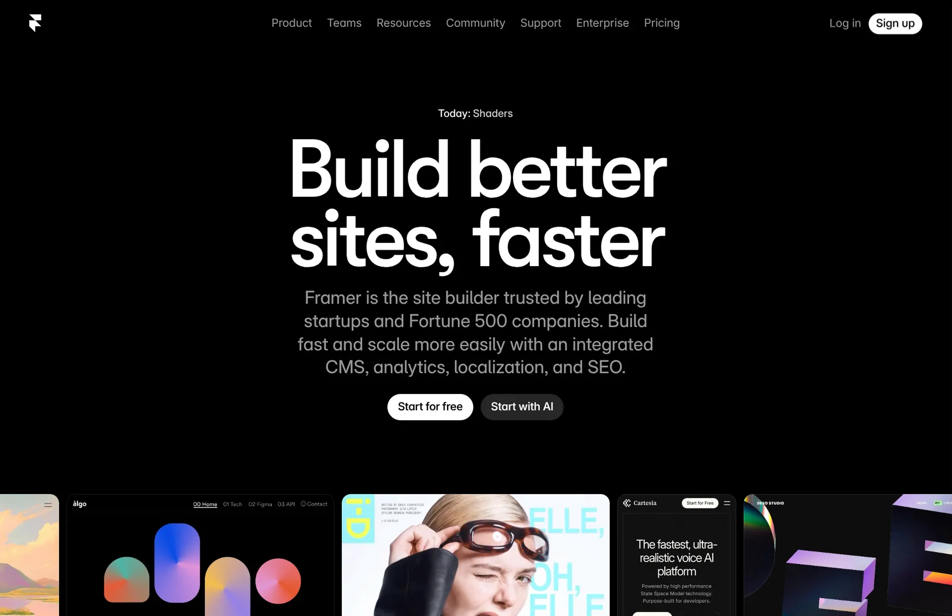 Framer website design tool