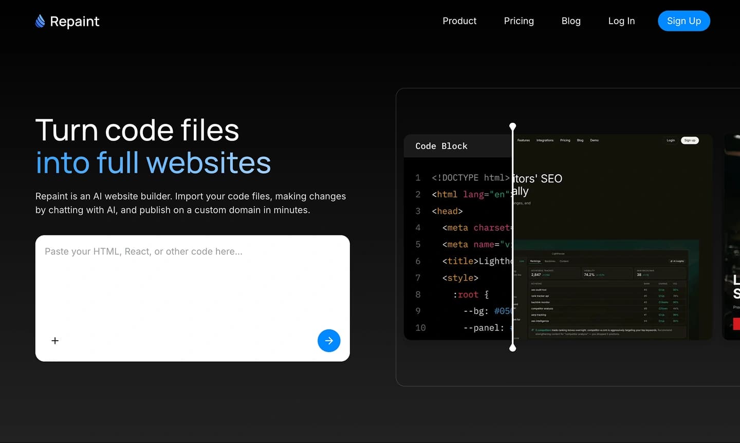 Import your ChatGPT code into Repaint