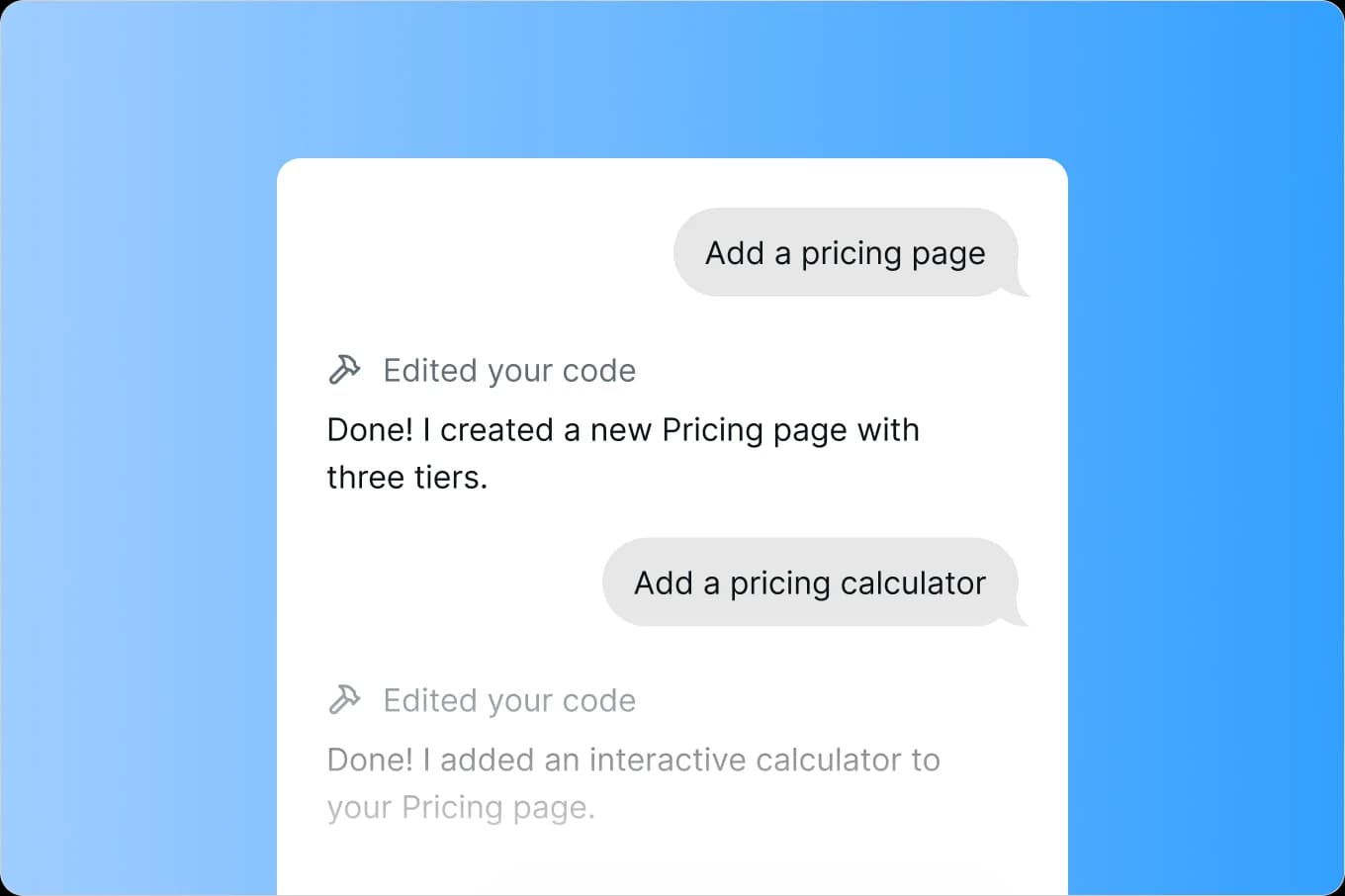 Editing a Repaint site by chatting with AI