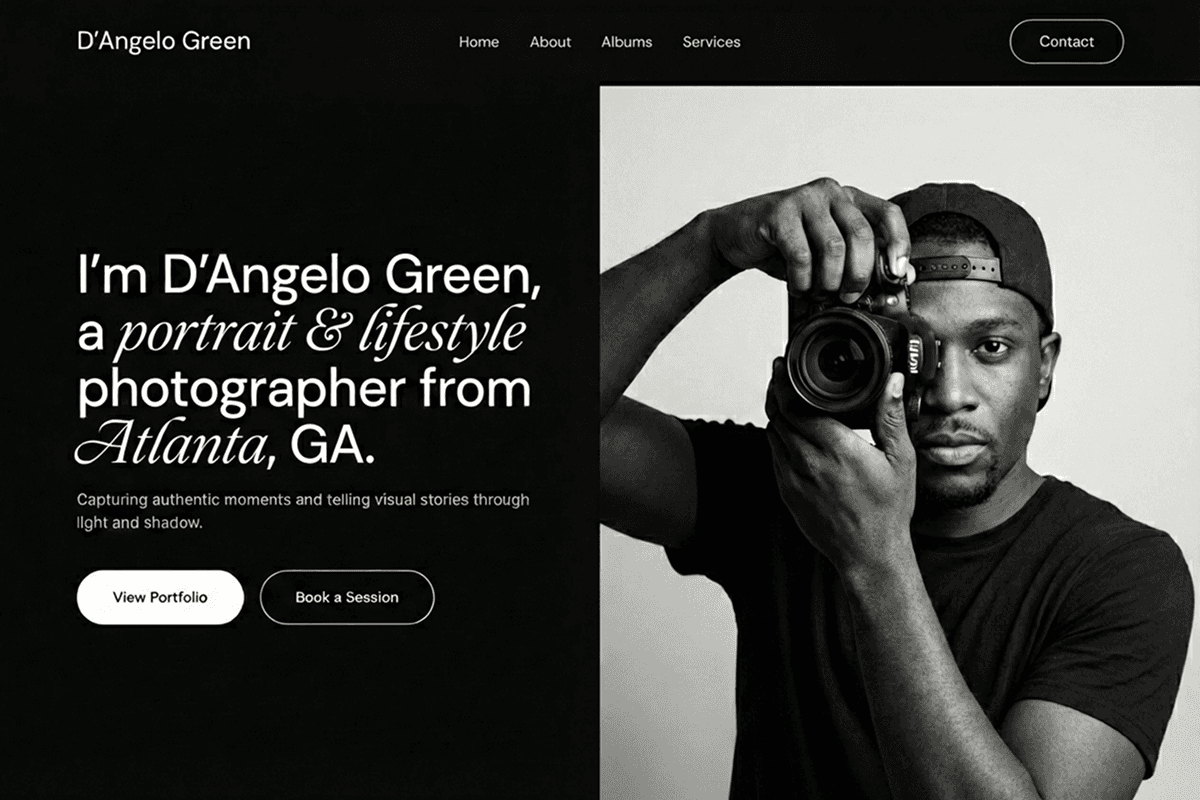 photography website builder example 4