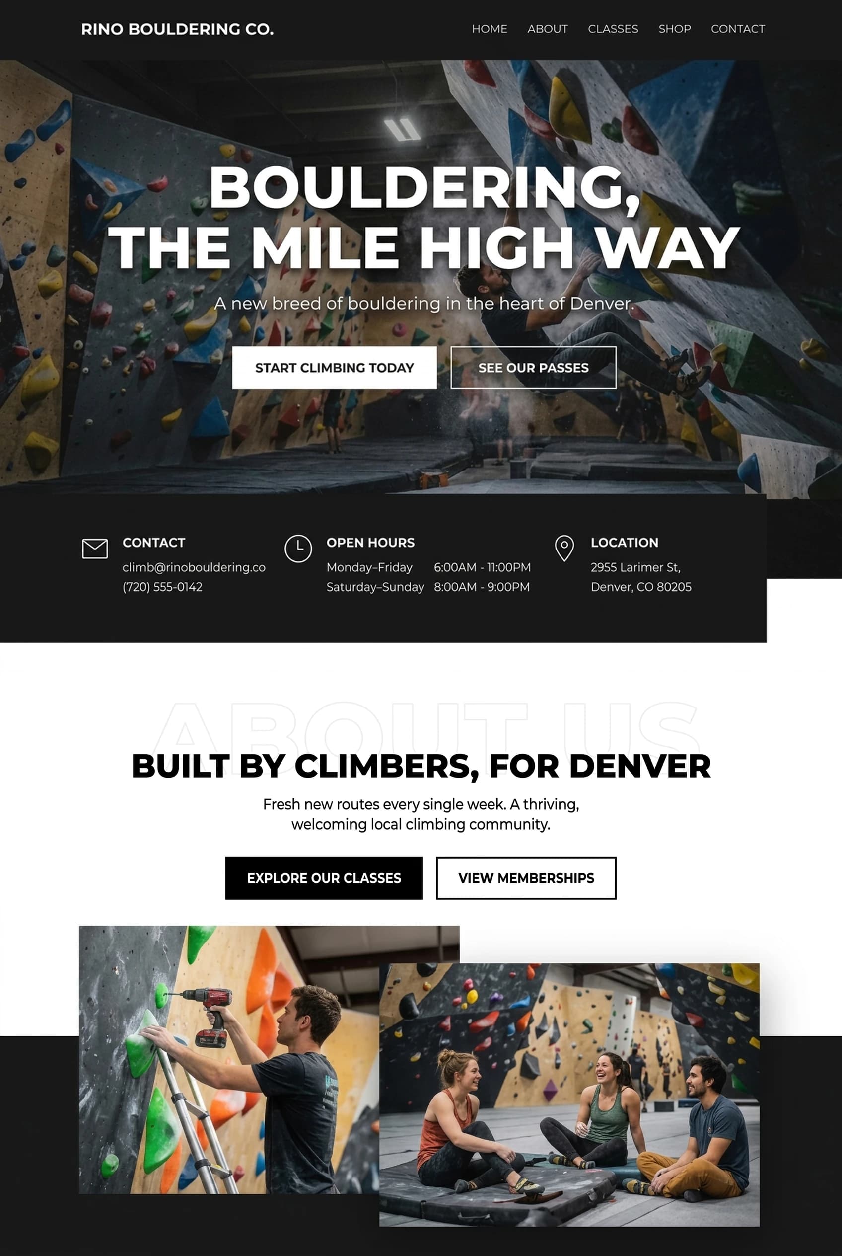 Website built from an imported social profile in Repaint