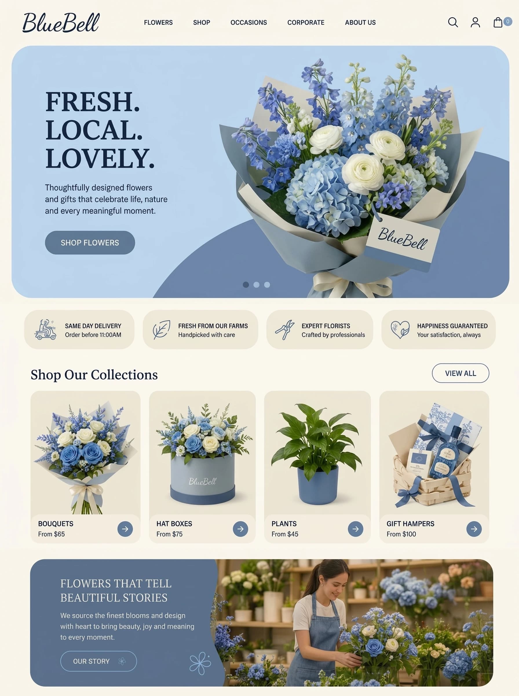 A florist website Repaint generated from an imported social profile