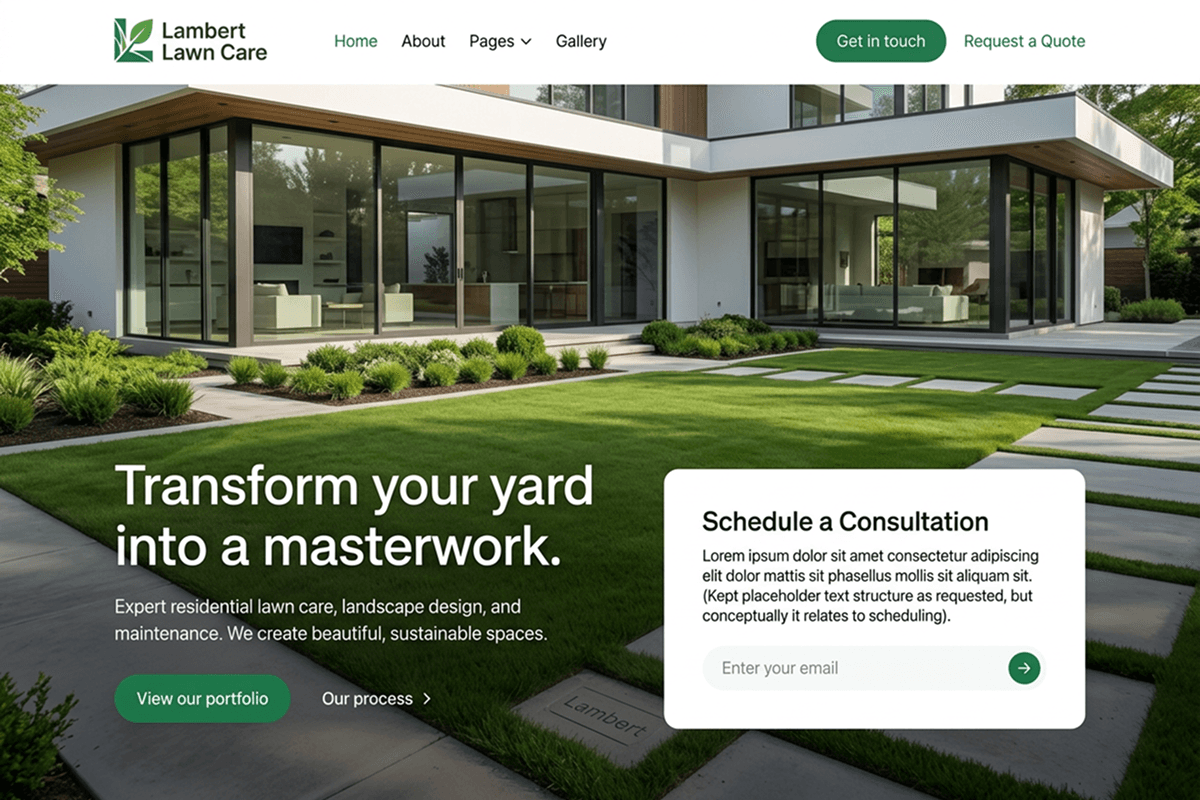landscaping website builder example 2