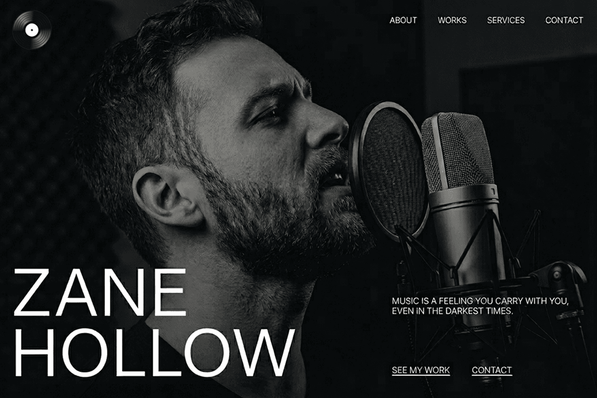 musician website builder example 1