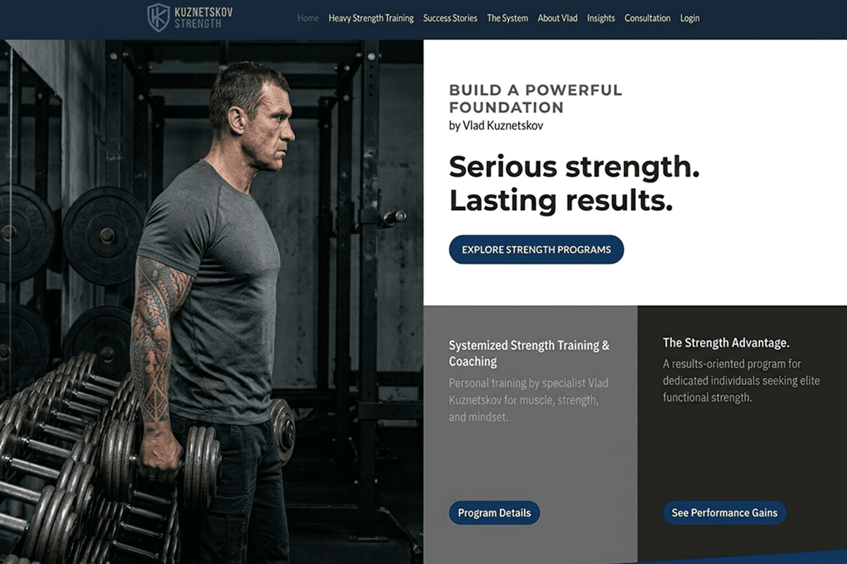 personal trainer website builder example 4
