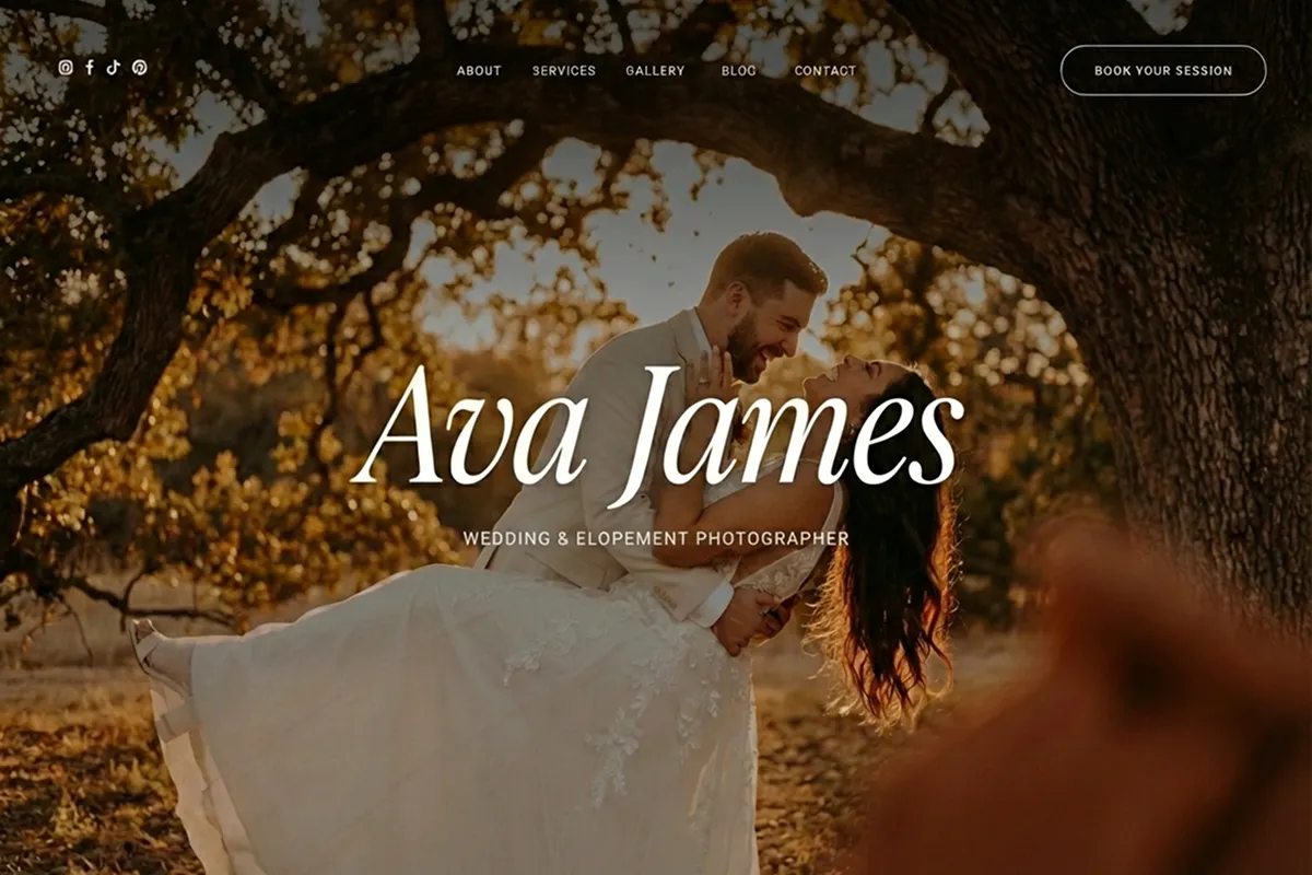 photography website builder example 1