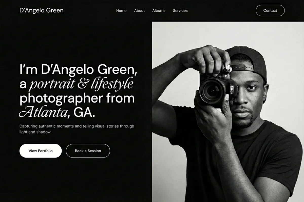 photography website builder example 4