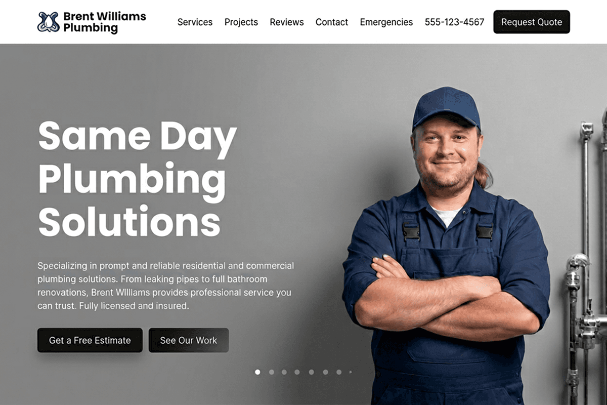 plumber website builder example 2