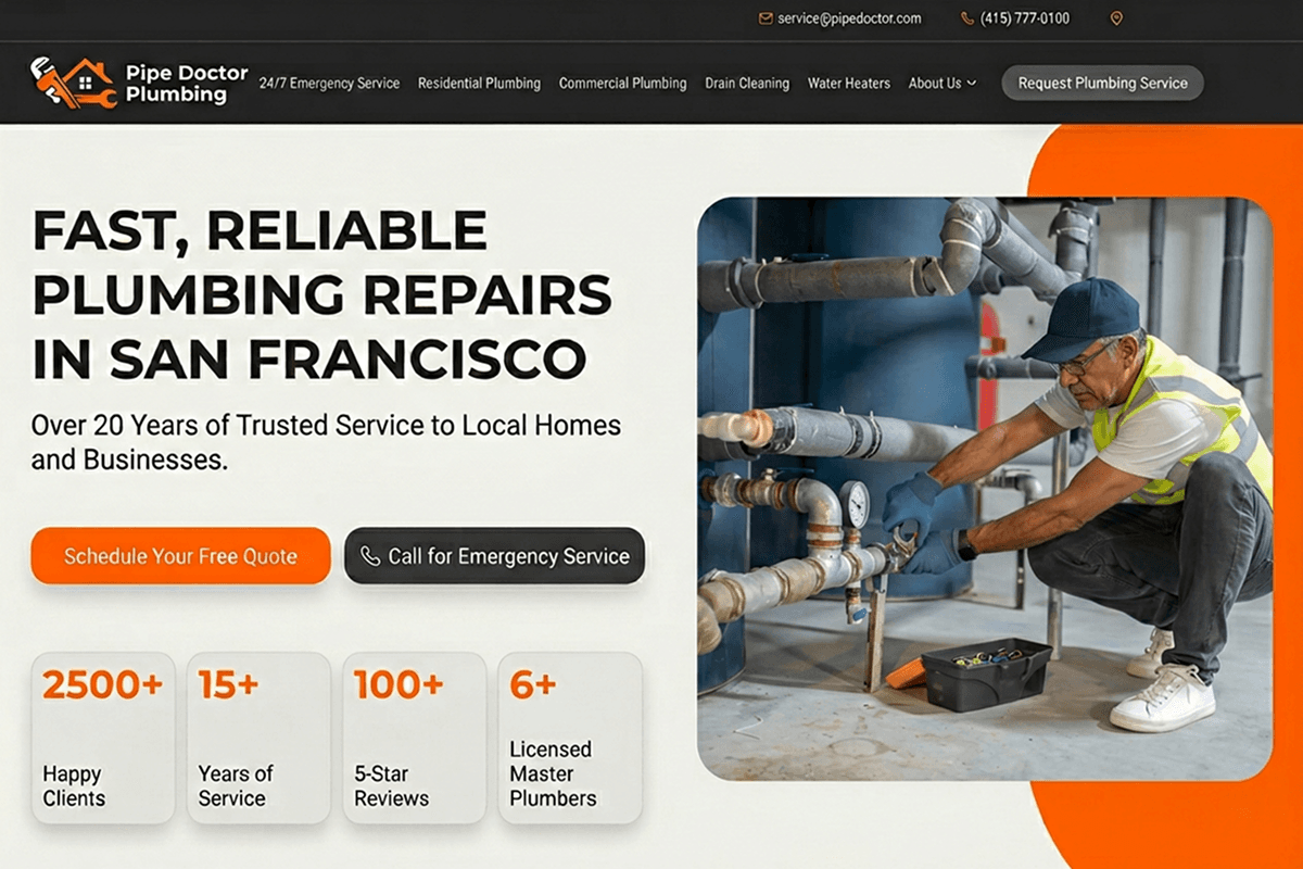 plumber website builder example 3