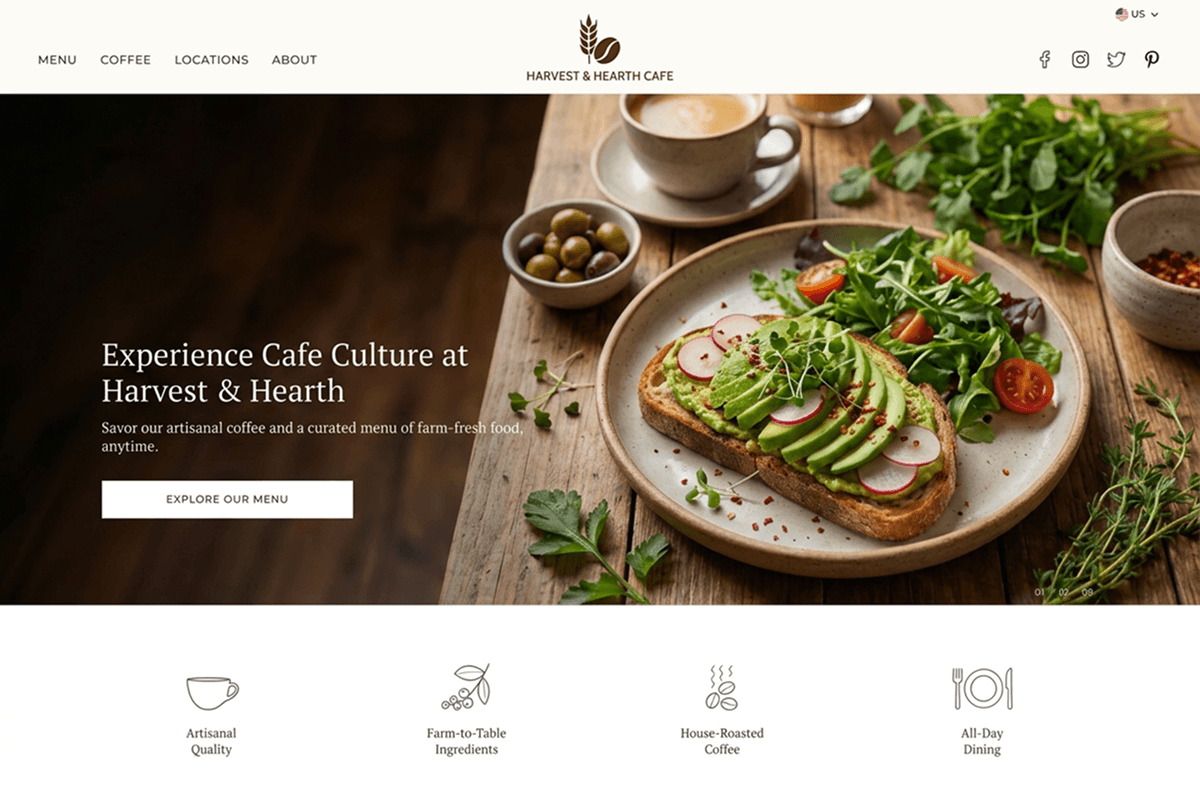restaurant website builder example 2