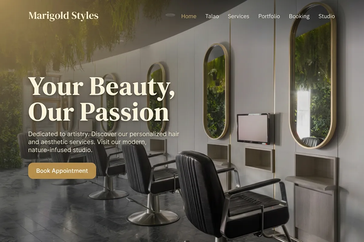créateur de sites web pour salons de coiffure et beauté example 2