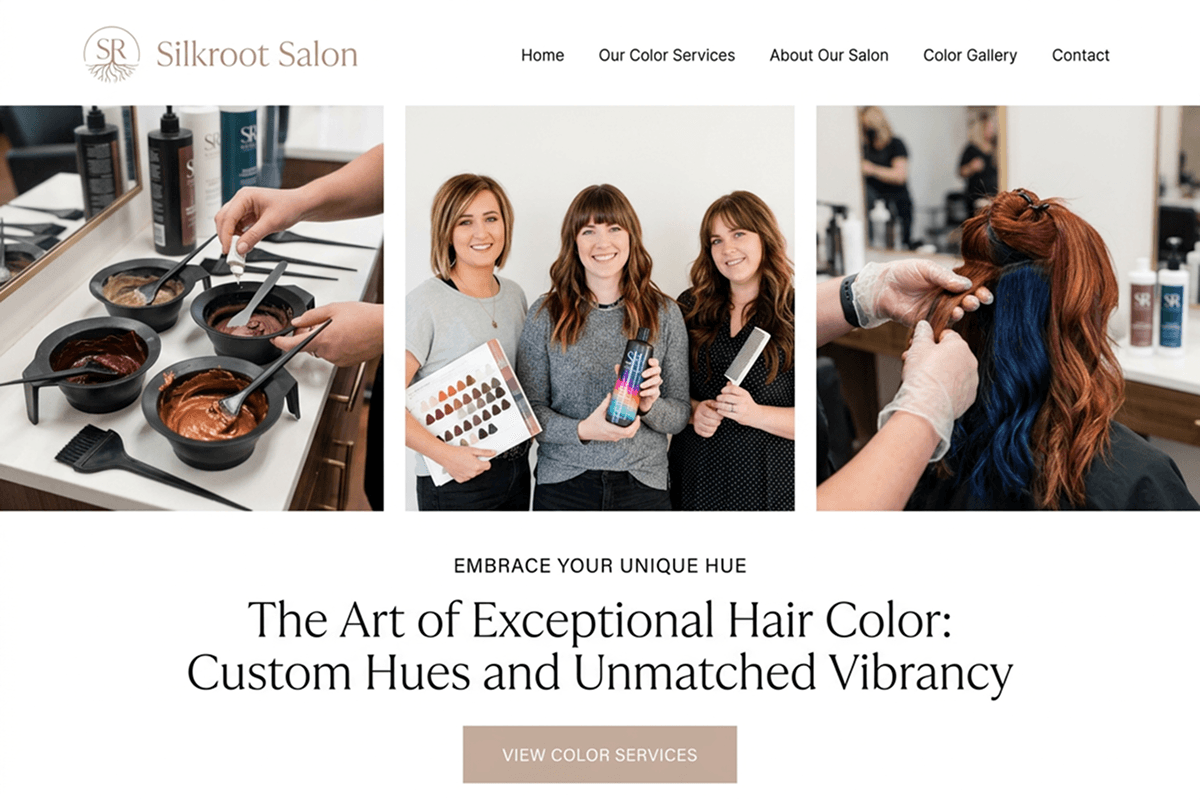 salon website builder example 4