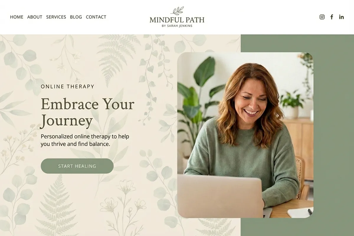therapist website builder example 4