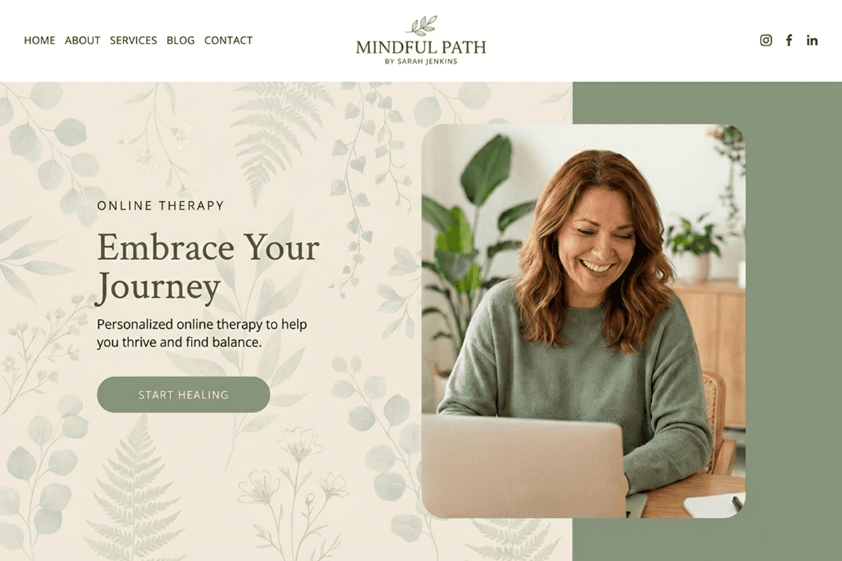 therapist website builder example 4