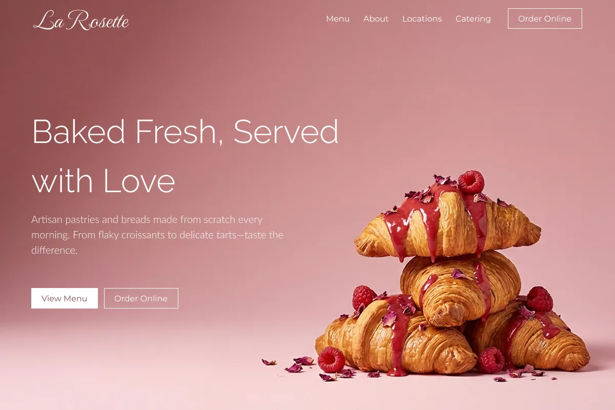 AI-redesigned bakery website