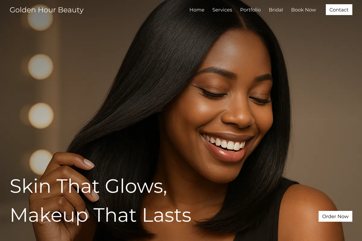 AI-redesigned beauty salon website