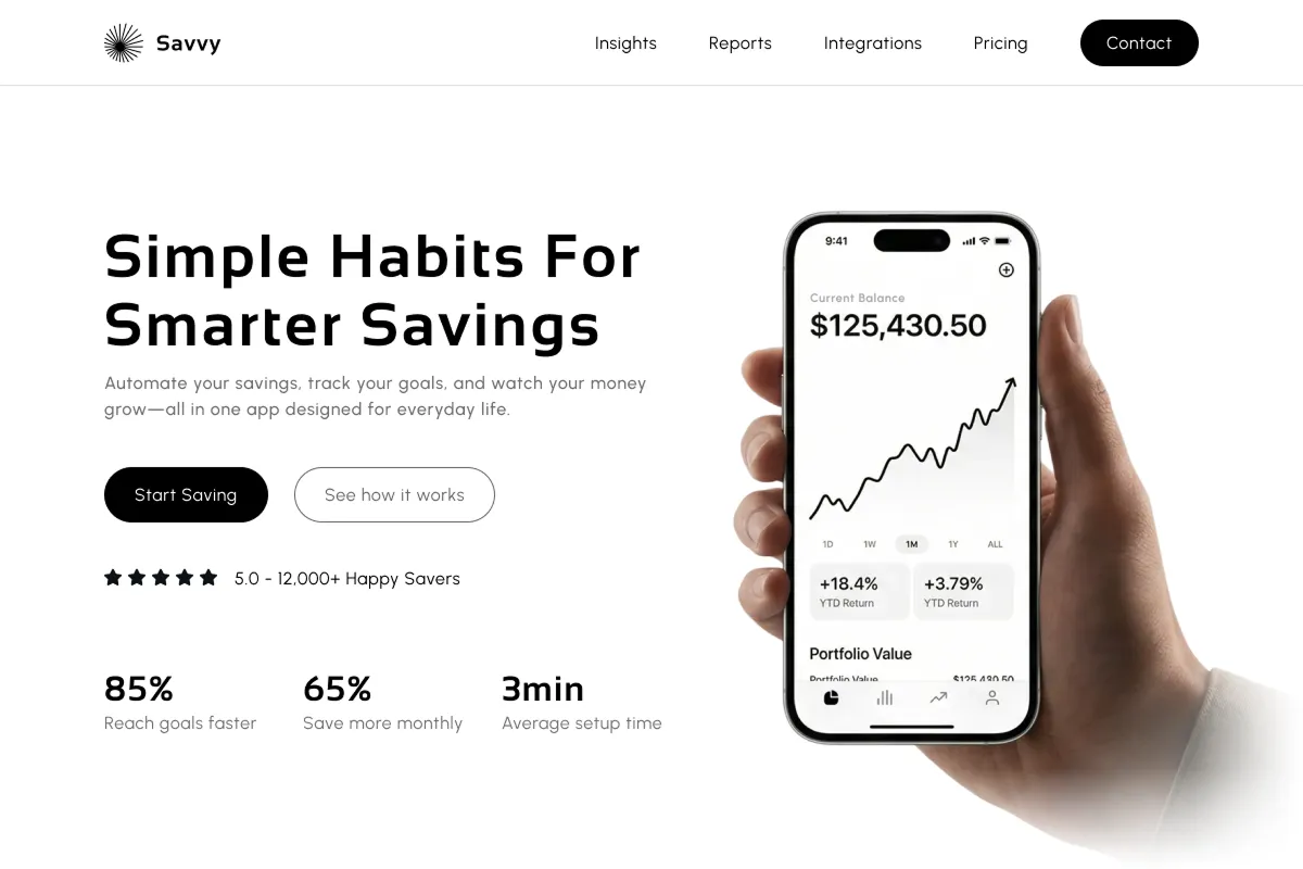 AI-redesigned fintech app website