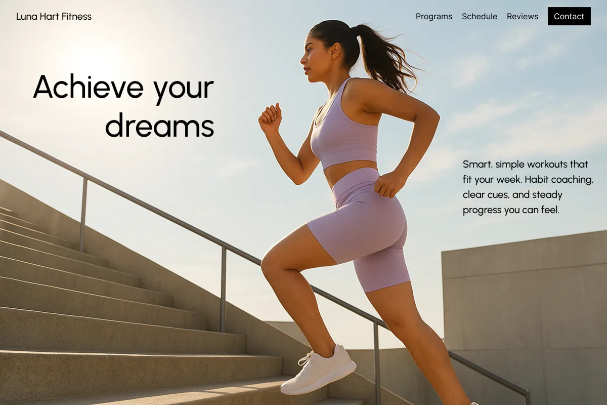 AI-redesigned personal trainer website