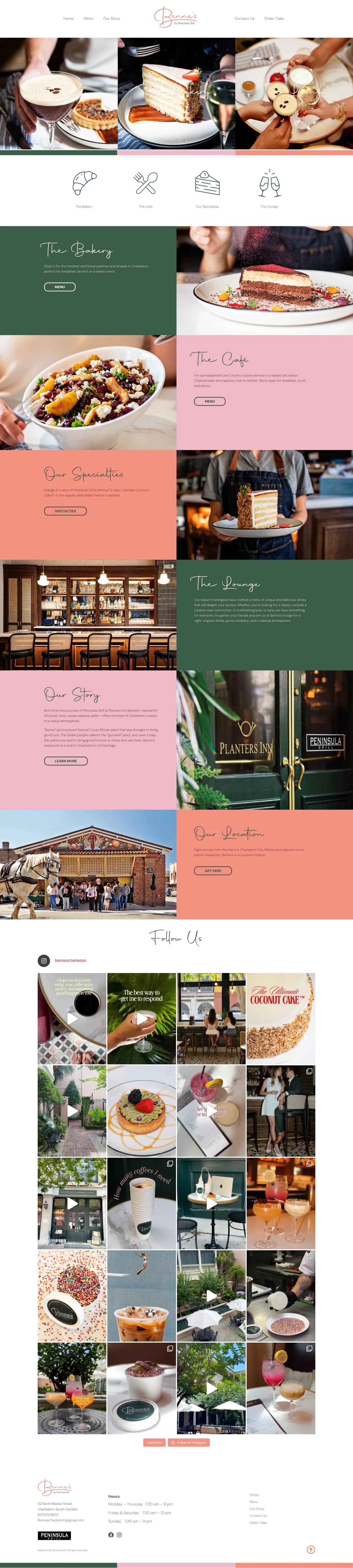 Benne’s website design, full page