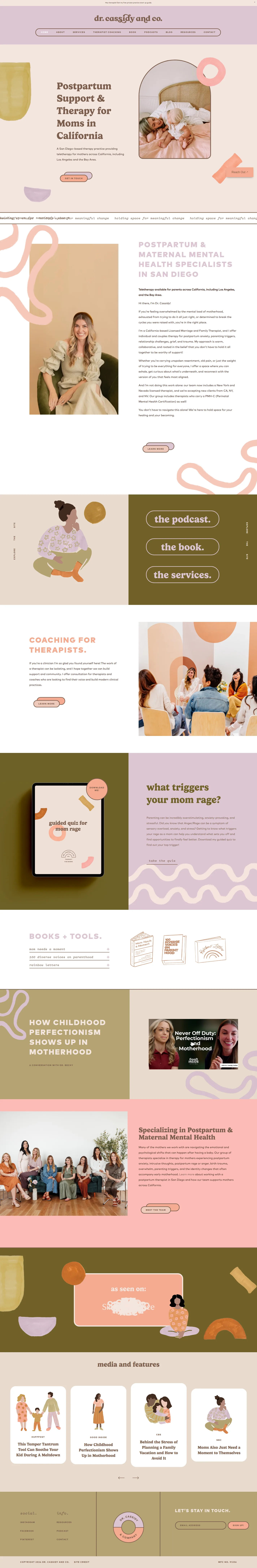 Dr. Cassidy & Co website design, full page