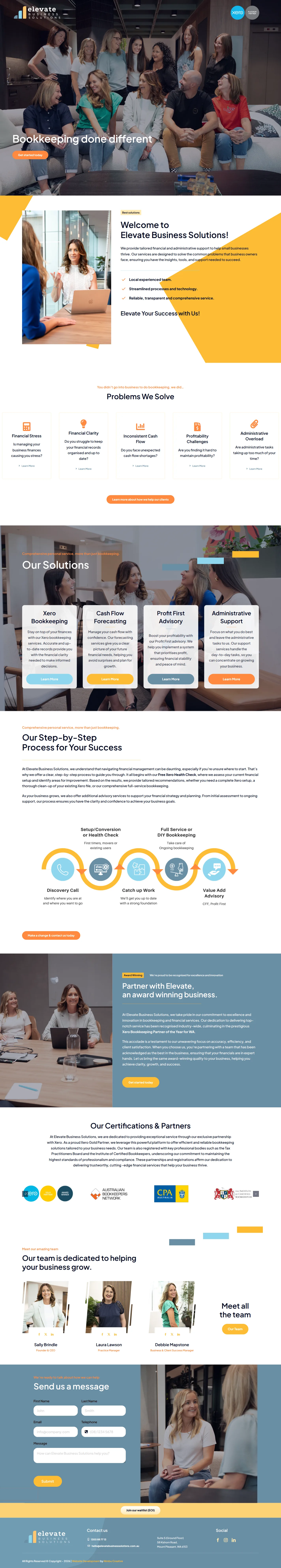 Elevate Business Solutionsのウェブサイトデザイン(ページ全体)
