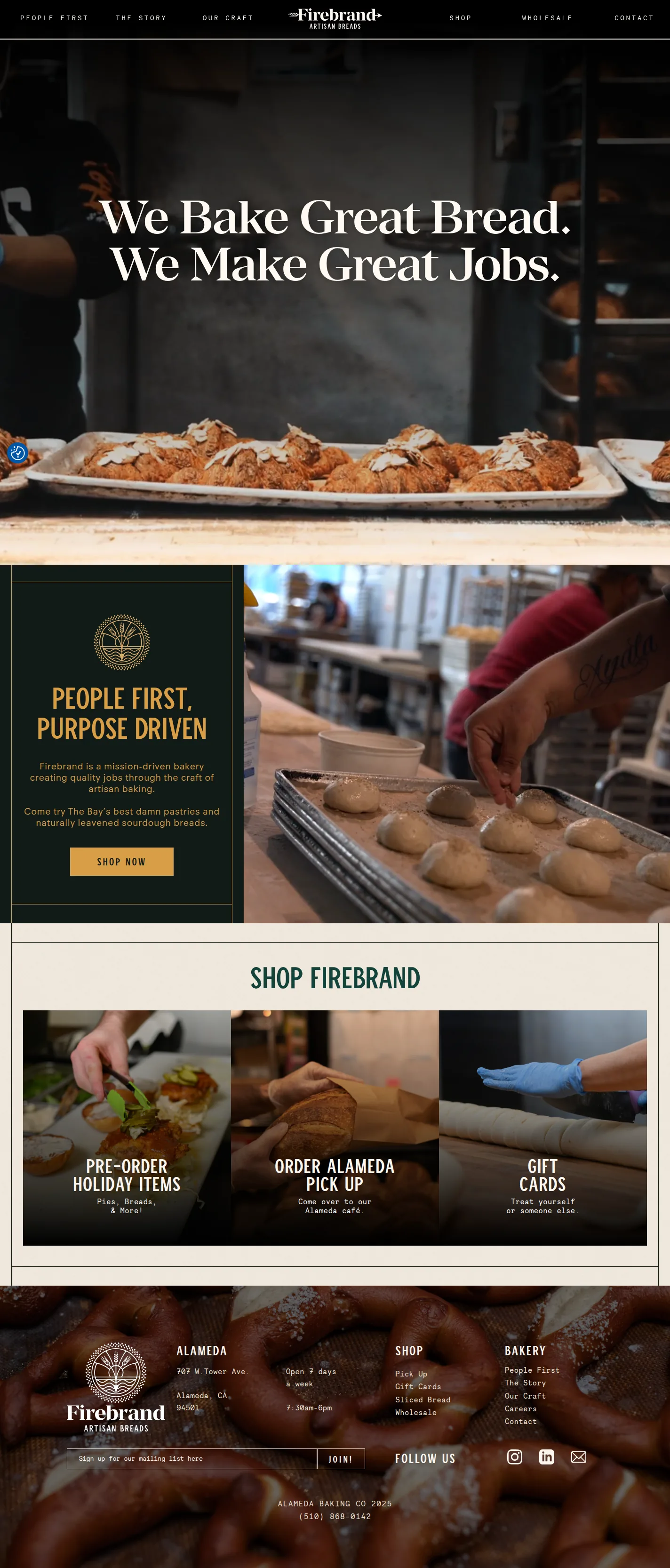 Firebrand website design, full page