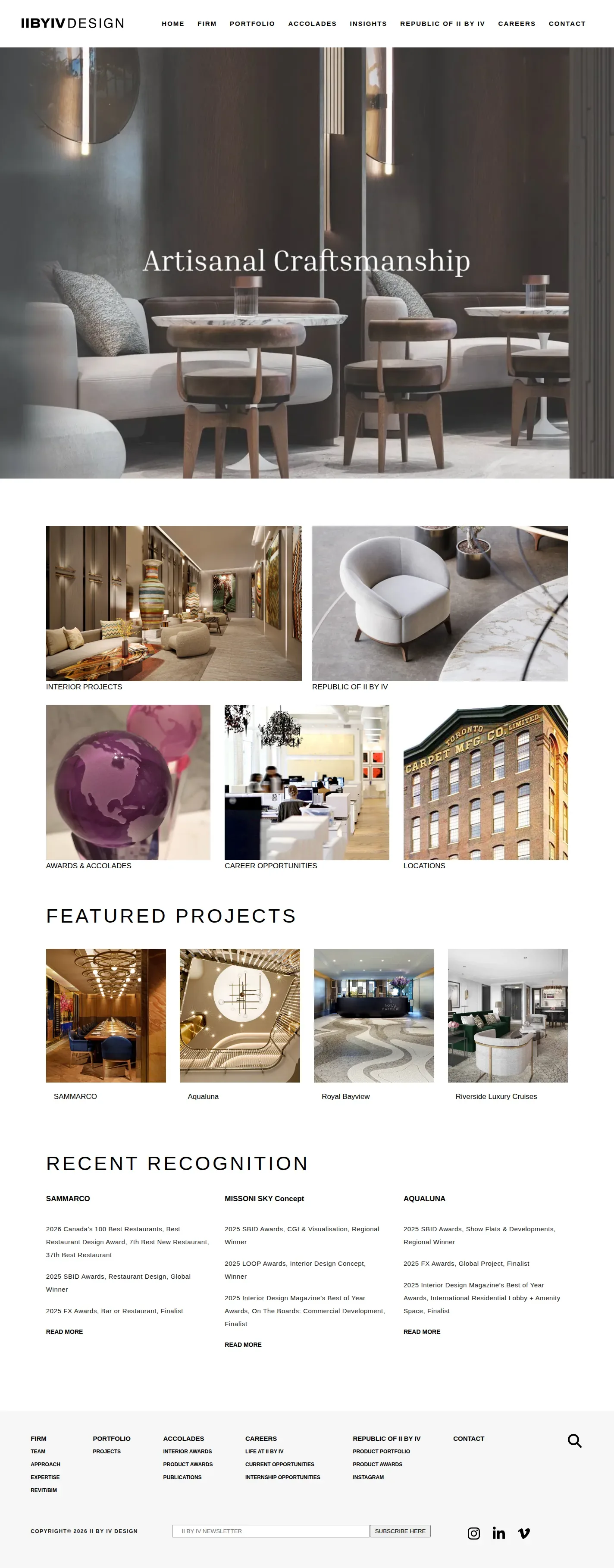 II BY IV DESIGN website design, full page