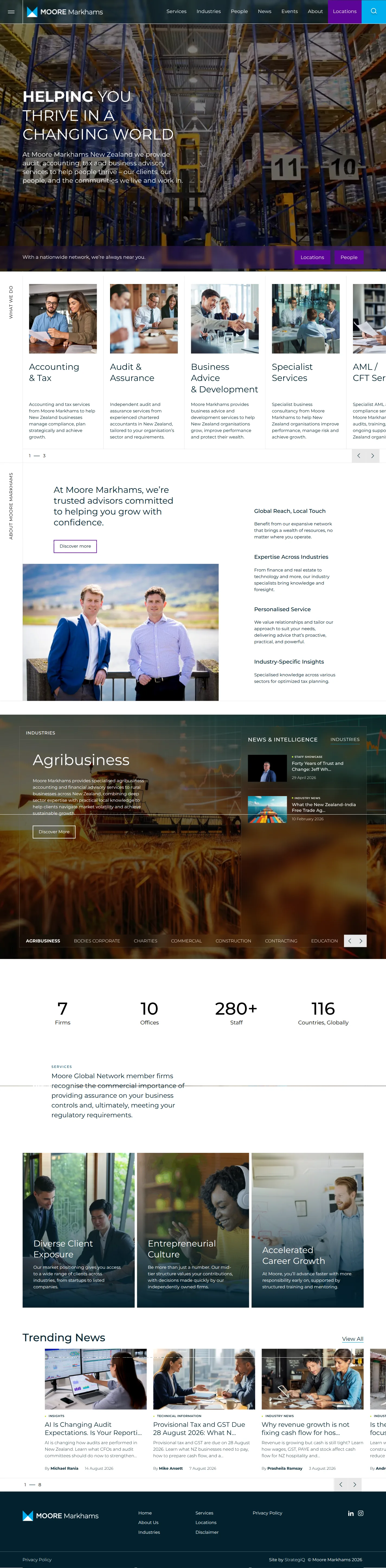 Moore Markhamsのウェブサイトデザイン(ページ全体)