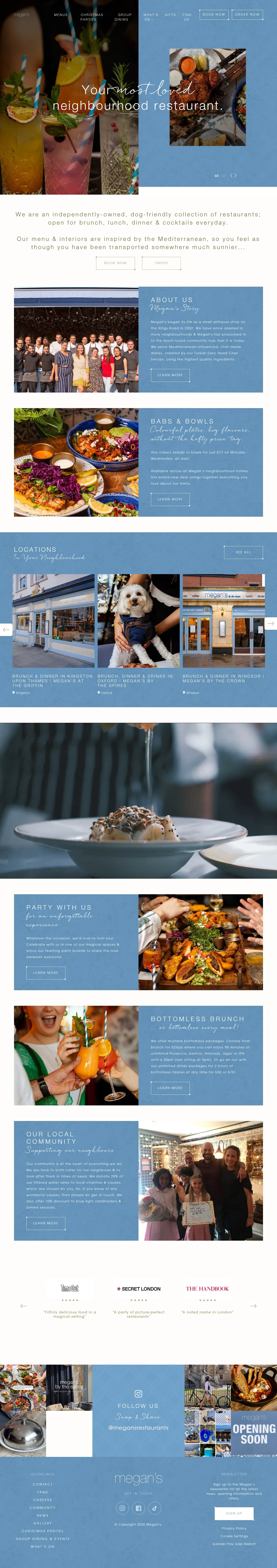 Megan's website design, full page