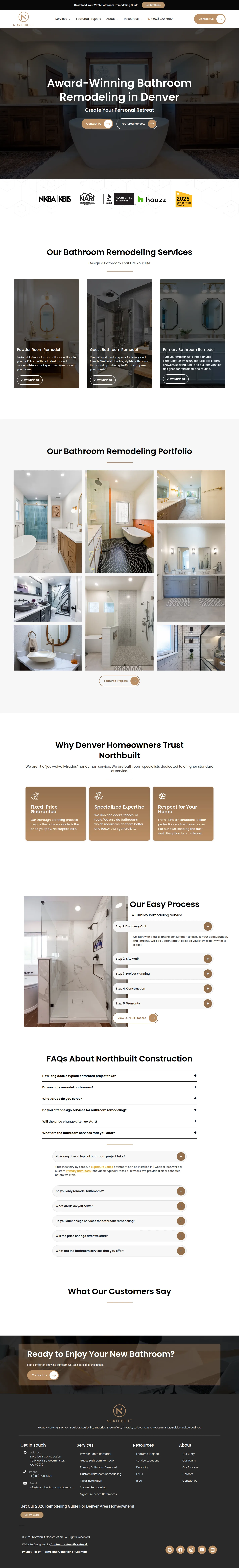 Northbuilt website design, full page