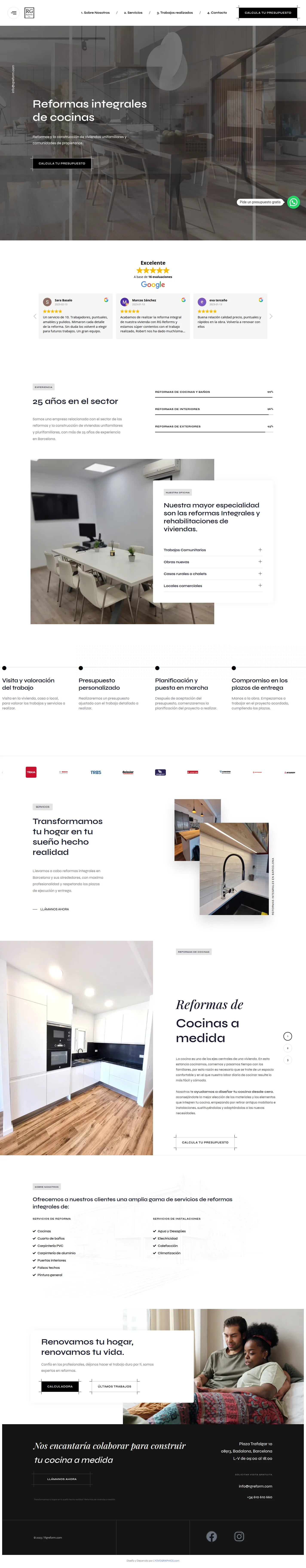 RG Reform website design, full page