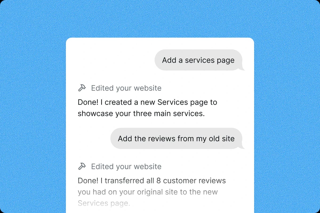 Making site-wide edits by chatting with Repaint's AI