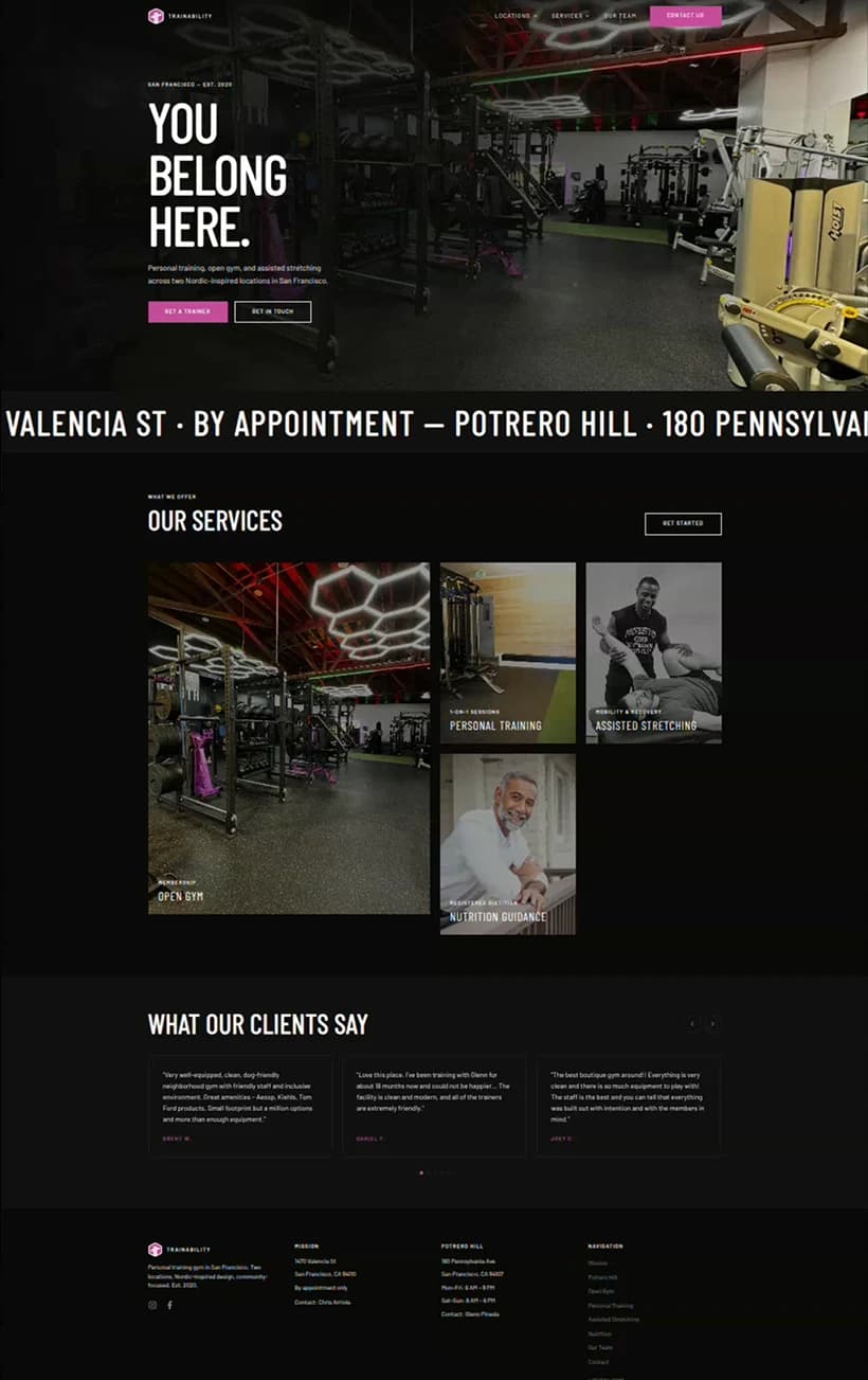 A gym website modernized with Repaint