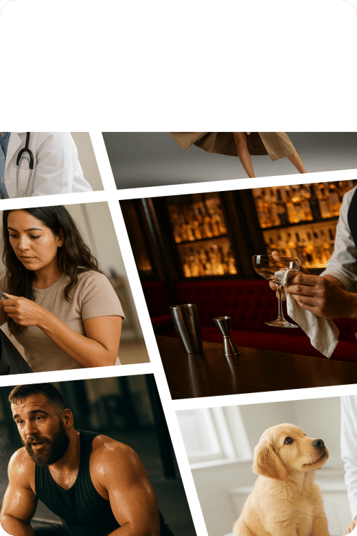 Grid of premium stock images